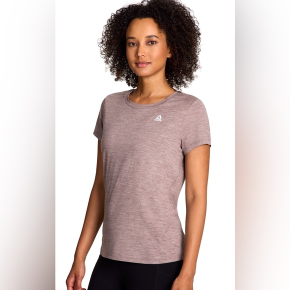 NWT Reebok Women’s Short Sleeve Tee -Purple Dove Heather-Size XS - Picture 2 of 5